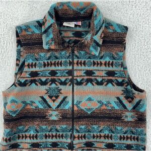 ROD'S AZTEC FLEECE FULL-ZIP VEST‎ Fits Like LARGE